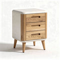 Wooden nightstand with three drawers and a white top 45 x 40 x 60cm