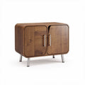 Wooden sideboard with two doors and metal legs 60 x 40 x 50cm
