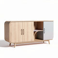 Modern wooden sideboard with sliding doors for living room storage 150 x 40 x 70cm