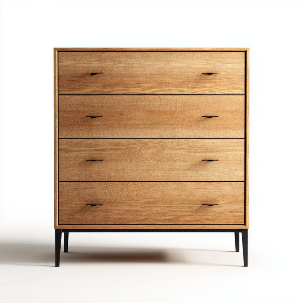 Wooden nightstand with three drawers and modern design 50 x 40 x 60cm